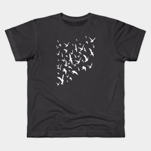 Seagull Birds Silhouette in White Kids T-Shirt